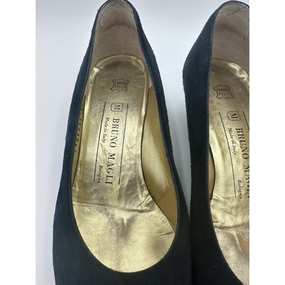 Vintage Italian Bruno Magli Dark Navy Suede Pump 6.5 - Picture 7 of 9